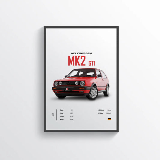 Volkswagen MK2 GTI plakat